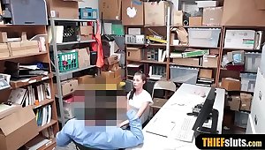 Petite teen shoplifter punish fucked by perv LP officer