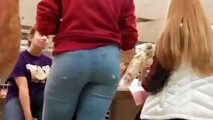 Nice ass teen in tight jeans pants