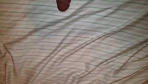 Young man uses bed to finish off 4K 60FPS
