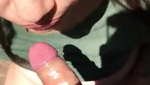 Shy Latina gets fucked in woods while on her period